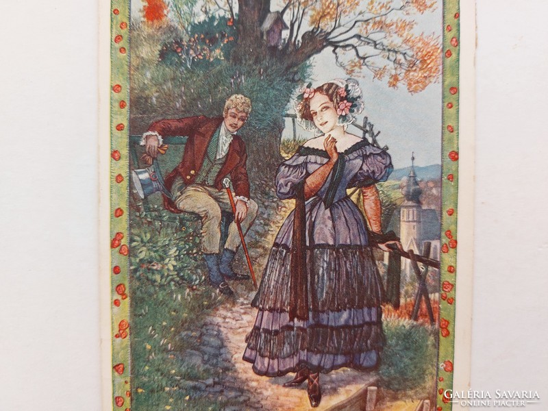 Régi képeslap levelezőlap 1915 szerelmespár