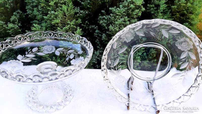 Antique frosted glass bowls, vendors
