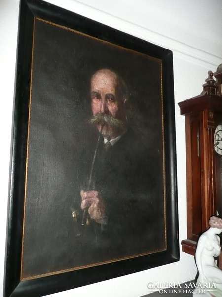 Márton j. Signed very beautiful oil painting 86 * 63 cm in size with the original antique frame 1905
