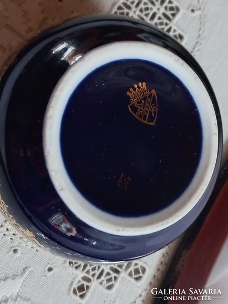 Közel 100 éves Kobalt jelenetes gyűrűtartó, bonbonier, Ilmeneu