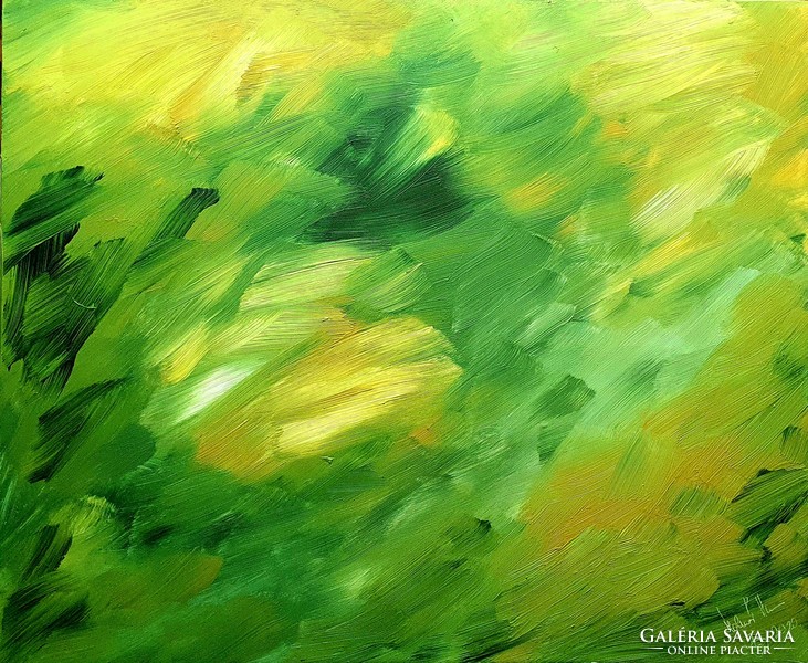 Molnár Ilcsi  " Zöldben "  című munkám - akril festmény