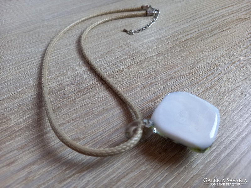 Murano glass pendant on silk cord