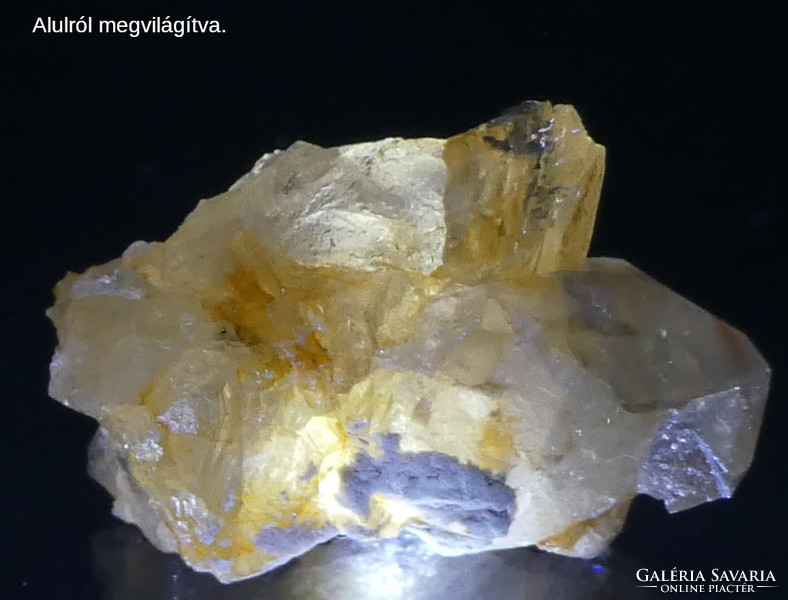 Natural gemstone topaz on quartz mineral. Collectible mineral combination. 5 Grams