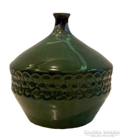 Mid-century modern green ceramic vase USA 1950’s