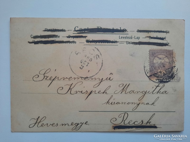 Antik levelezőlap, képeslap, üdvözlőlap, 1900