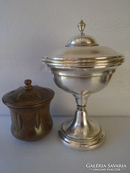 Antique very large sugar bowl gift v. Copper sugar cans marked up to silver ?? It can be