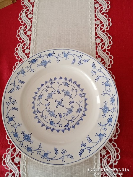 Blue white Belgian boch la louviere earthenware flat plate - meissen decor