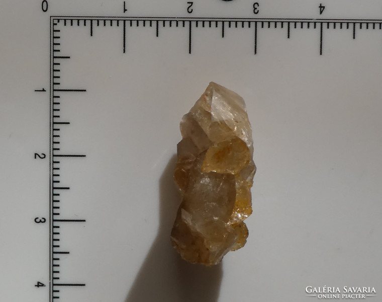 Natural gemstone topaz on quartz mineral. Collectible mineral combination. 5 Grams