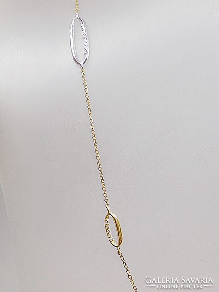 Stone yellow and white gold necklace (zal-au80749)
