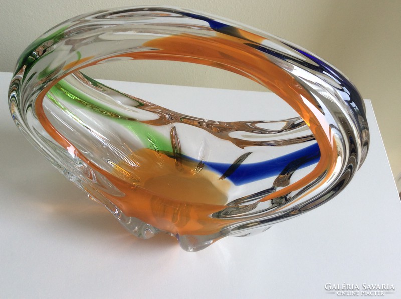 Retro Czech glass basket (f. Zemek - rhapsody series)
