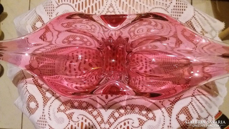 Czech thick glass base bowl offering 36 cm (no.)