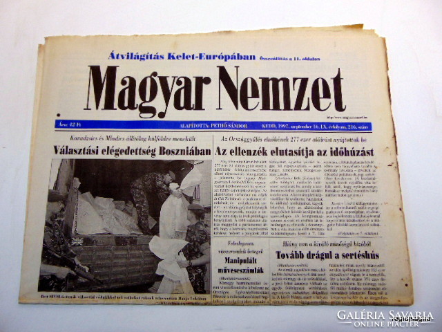 1997 September 16 / Hungarian nation / birthday original newspaper :-) no .: 20546