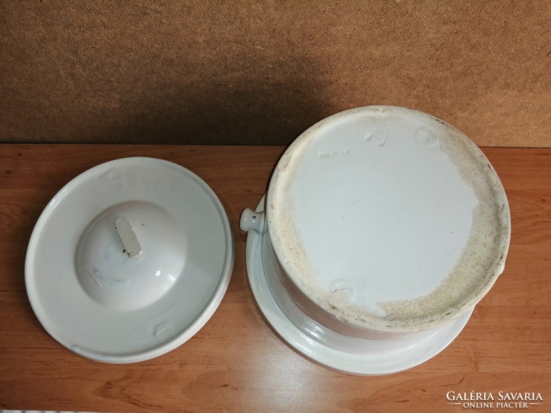Large porcelain mortar with lid diameter 30.5 cm, 4.7 kg