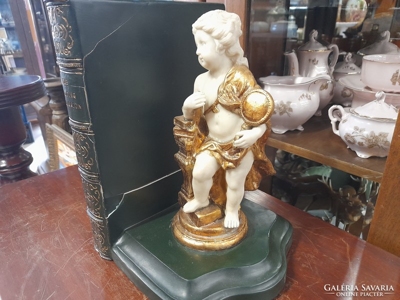 Old putto figural bookend.