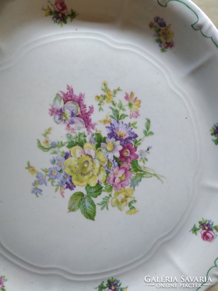 Zsolnay, hand-painted, colorful floral, round serving bowl for sale!