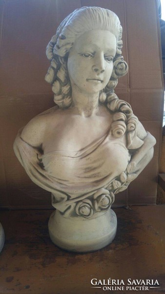 A rarity! Wonderful Sisi Queen Elizabeth baroque castle garden statue original artificial stone bust