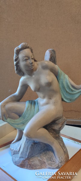 Turan smith imre art Nouveau female figure terracotta sculpture 39 cm.