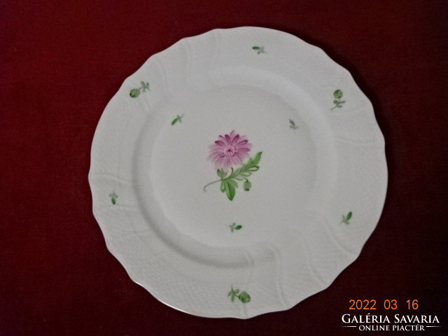 Herend porcelain flat plate with pink flowers, six pieces for sale. Diam. 26 Cm. Vanneki! Jókai.