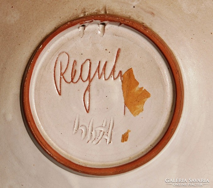 Reguly ceramics: cityscape - hand painted wall bowl