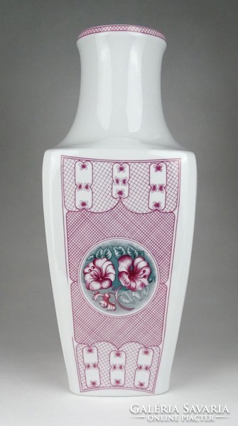 1H680 large pink raven house porcelain vase 37 cm