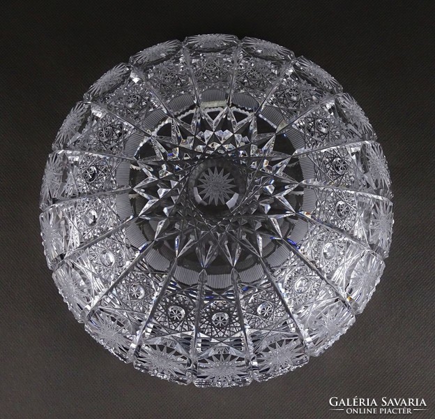 1H688 Nagyméretű kristály asztalközép kínáló tál gyümölcsös tál 22 cm