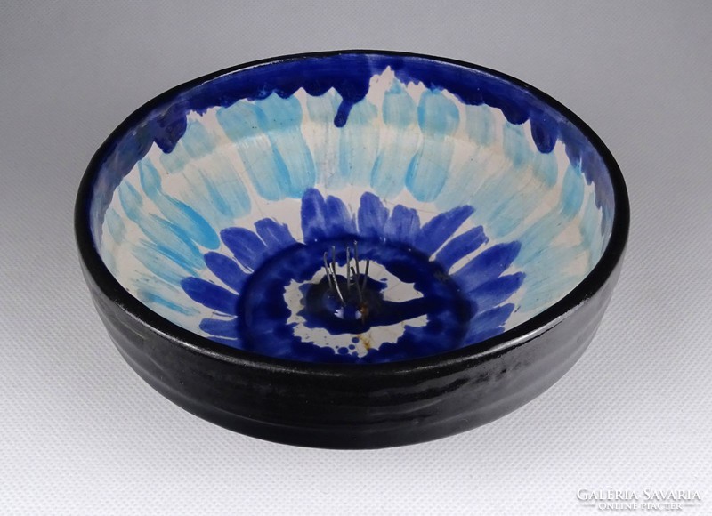 1I126 retro unmarked ceramic ikebana bowl