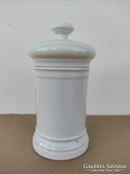 Antique doctor medicine pharmacy jar with white porcelain glued paper inscription 5137
