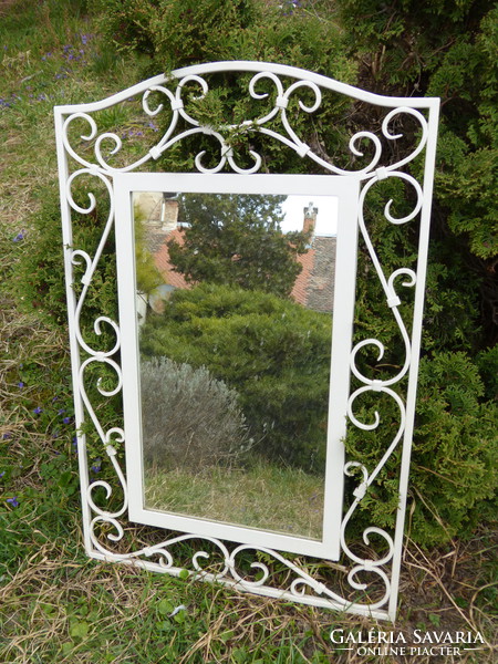 Wrought iron mirror.