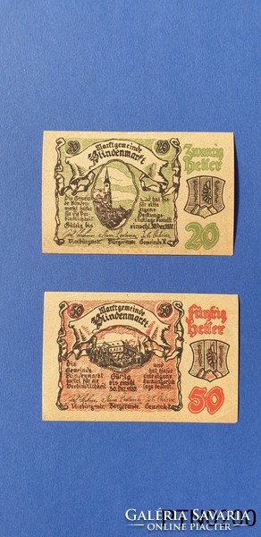 1920 Austrian notgeld 20 - 50 heller
