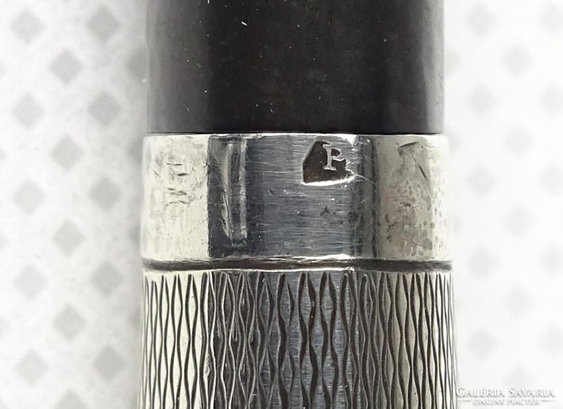 1H694 Régi jelzett ezüst fejes szipka 8.7 cm