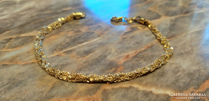 10-row gold-plated marked silver bracelet