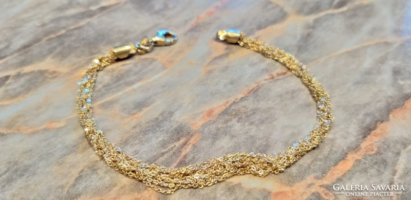 10-row gold-plated marked silver bracelet