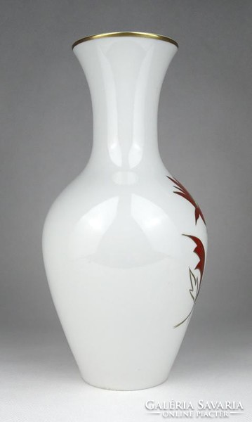 1H725 Régi nagyméretű aranyozott virágdíszes Unterweissbach porcelán váza 26.5 cm