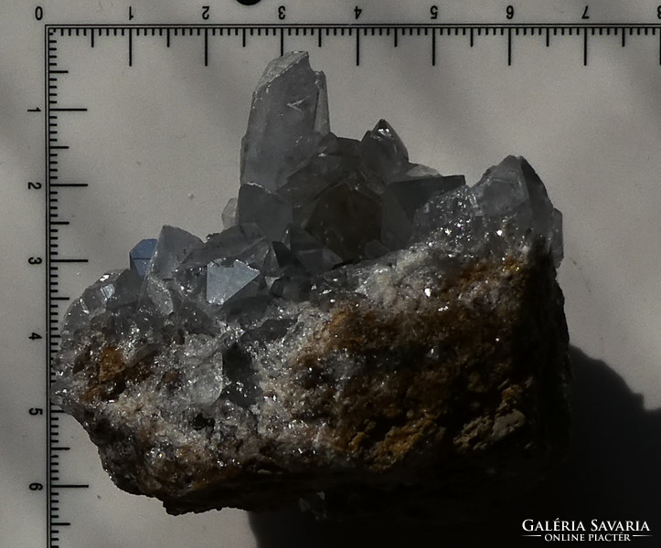 Természetes Cölesztin / Szelesztit kristálycsoport. Nagy méretű, gyűjteményi ásvány. 244 gramm