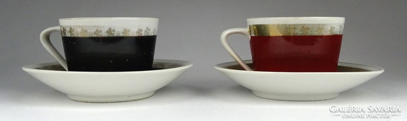 1I026 old retro raven house porcelain coffee cup 2 pieces