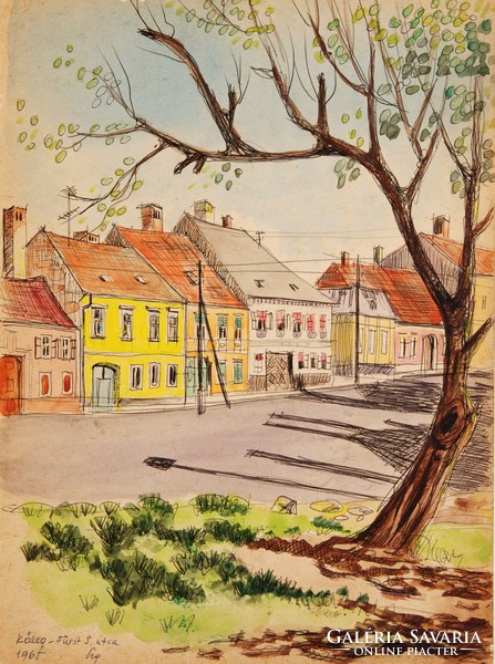 Legány Zoltán (1911-1993): Kőszeg, Fürst S. utca, 1965 - kiállításon szerepelt