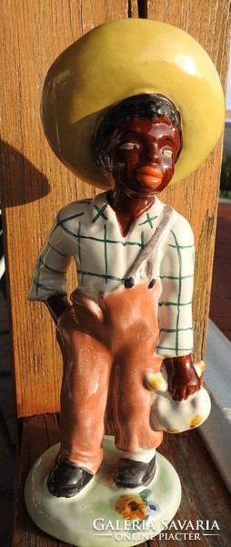 Negro boy - ceramic figure - product of fine art