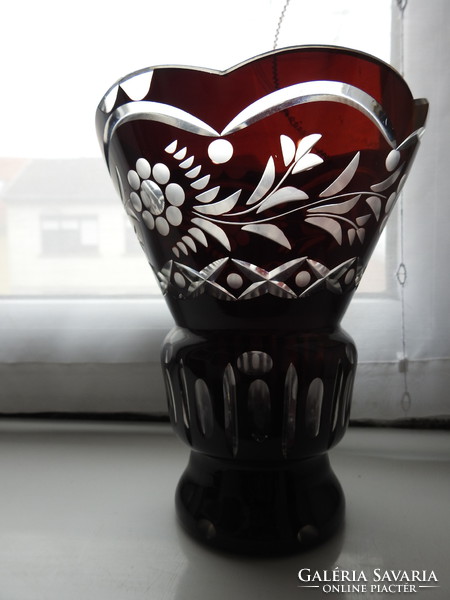 Polished vase in old purple lead crystal