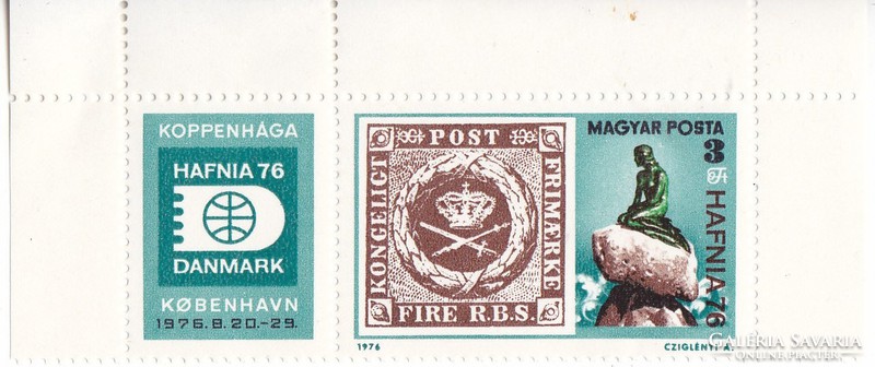 Commemorative stamp with Hungary attached 1976