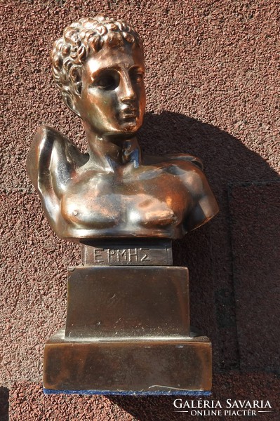 Bronze v. Bronze Greek bust: bust of the Greek god Hermes