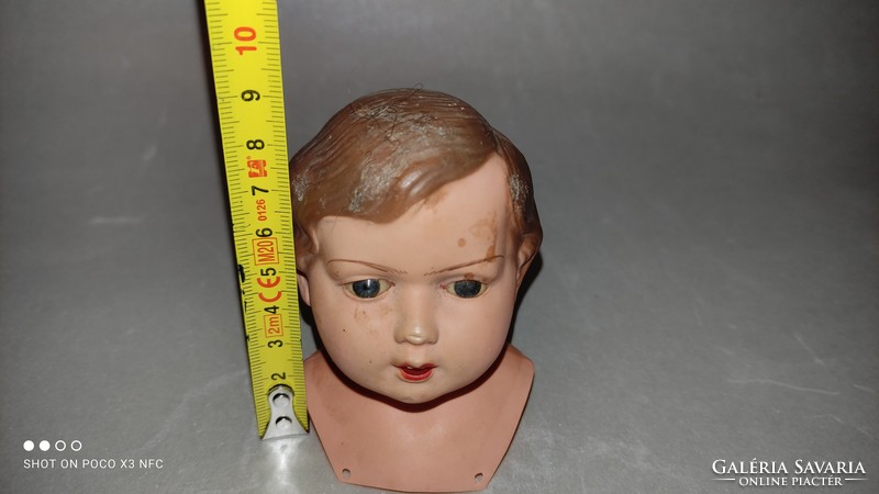 MOST ÉRDEMES!! Antik francia fejvállas celluloid baba fej 1900 évek elejéről baba gyűjtők figyelmébe