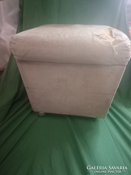 Retro, loft velvet upholstered pouf hokedli seat from the 1970s-80s