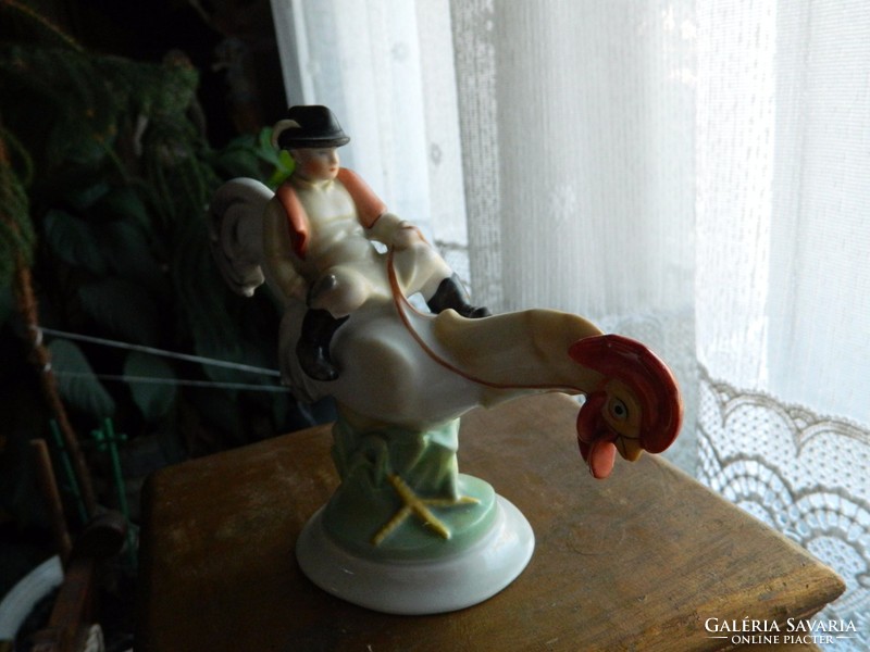 Herend porcelain rooster boy figure