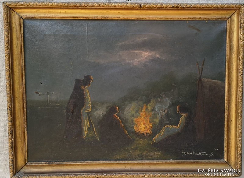 Alexander Wertheimer of Vasvár: by the fire. Oil on canvas.