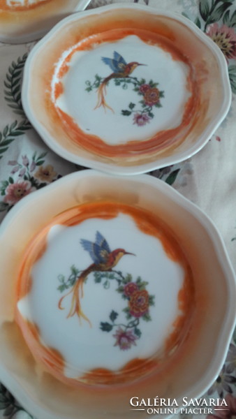 Régi madaras, paradicsommadaras porcelán tányér (L2336)