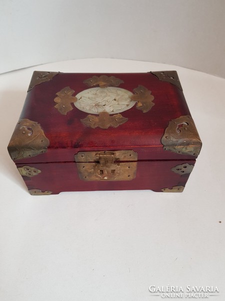 Multi-level Eastern Chinese jewelry box jewelry box with original padlock and key