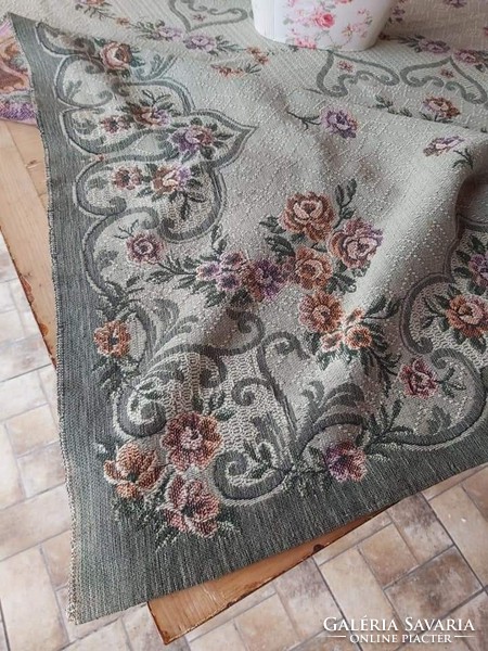 Retro virágos Gyönyörű  gobelines szövött ágytakaró takaró terítő asztalterítő nosztalgia darab