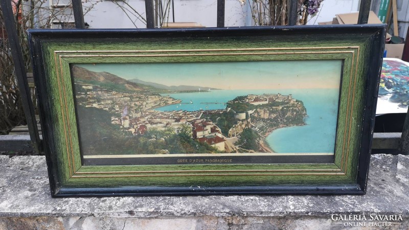 Monaco panoramic image. With frame.