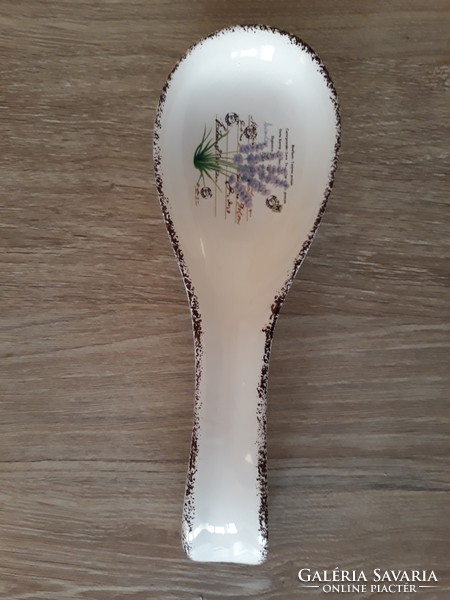 Lavender Provencal style natural colored ceramic wooden spoon holder