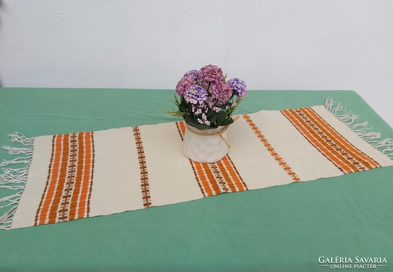 Beautiful retro running tablecloth with yellow nostalgia pieces, collectible beauty